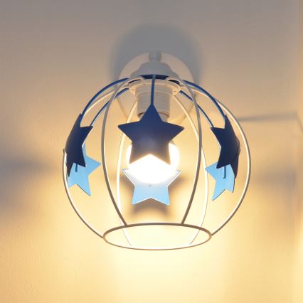 Children's wall lamp STARS 1xE27/15W/230V blue/white