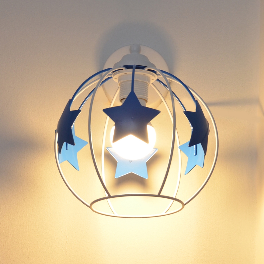 Children's wall lamp STARS 1xE27/15W/230V blue/white