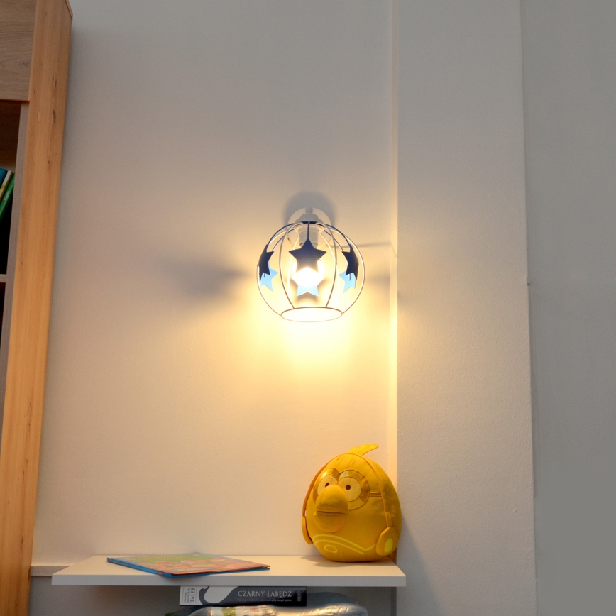 Children's wall lamp STARS 1xE27/15W/230V blue/white