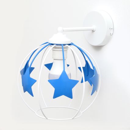 Children's wall lamp STARS 1xE27/15W/230V blue/white