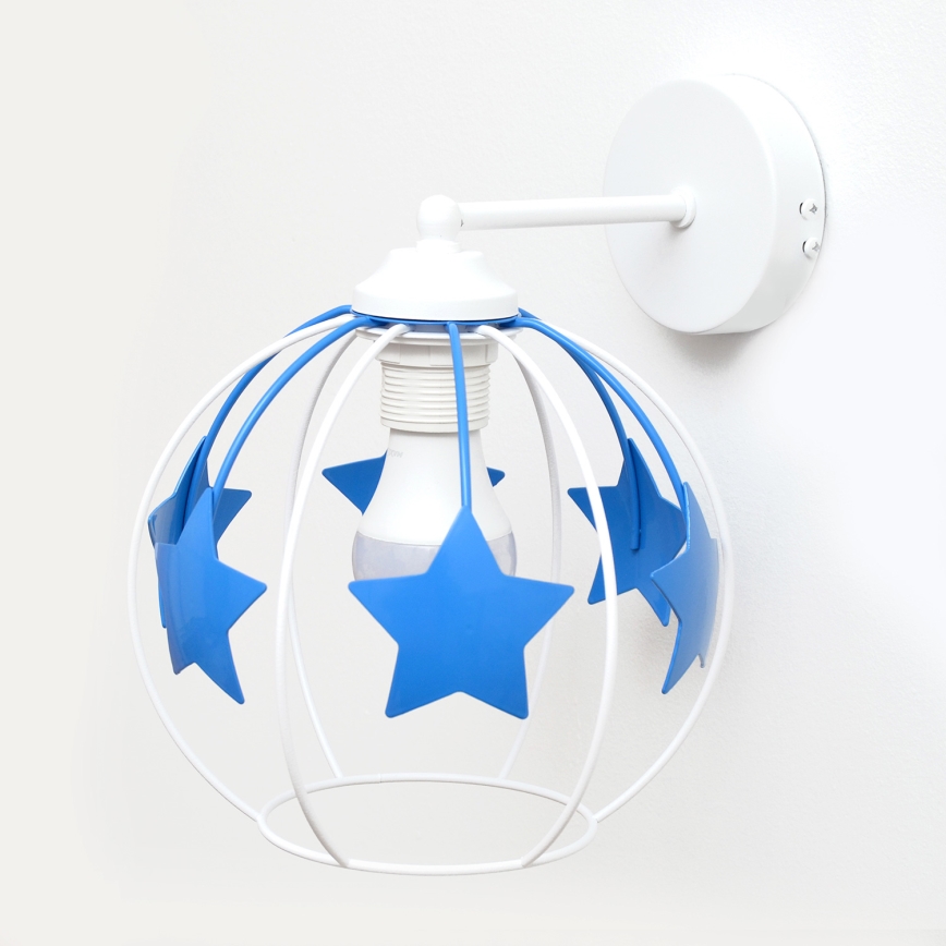 Children's wall lamp STARS 1xE27/15W/230V blue/white