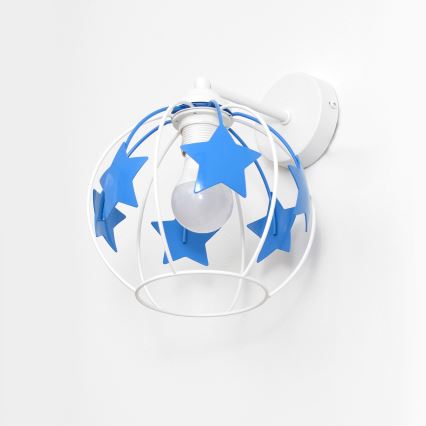 Children's wall lamp STARS 1xE27/15W/230V blue/white