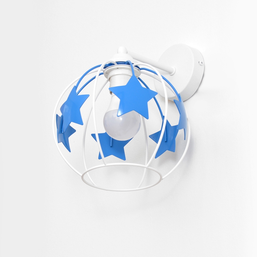 Children's wall lamp STARS 1xE27/15W/230V blue/white
