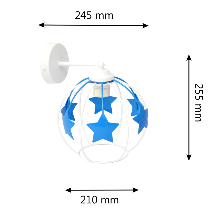 Children's wall lamp STARS 1xE27/15W/230V blue/white