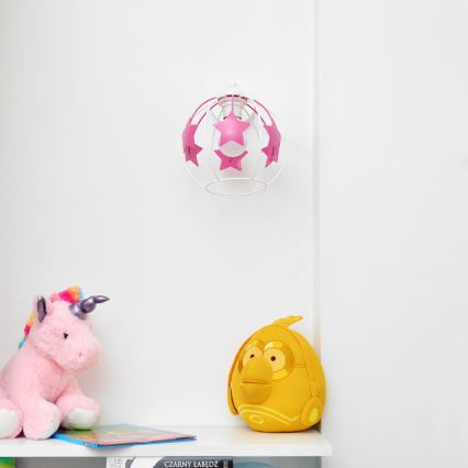 Children's wall lamp STARS 1xE27/15W/230V pink/white