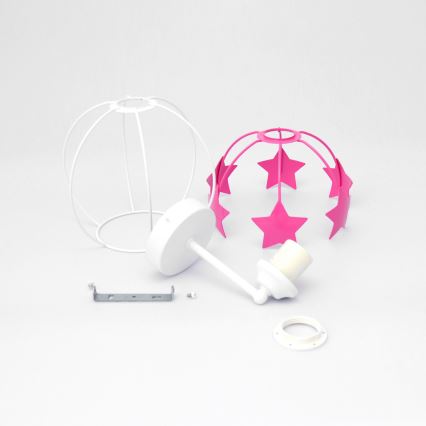 Children's wall lamp STARS 1xE27/15W/230V pink/white