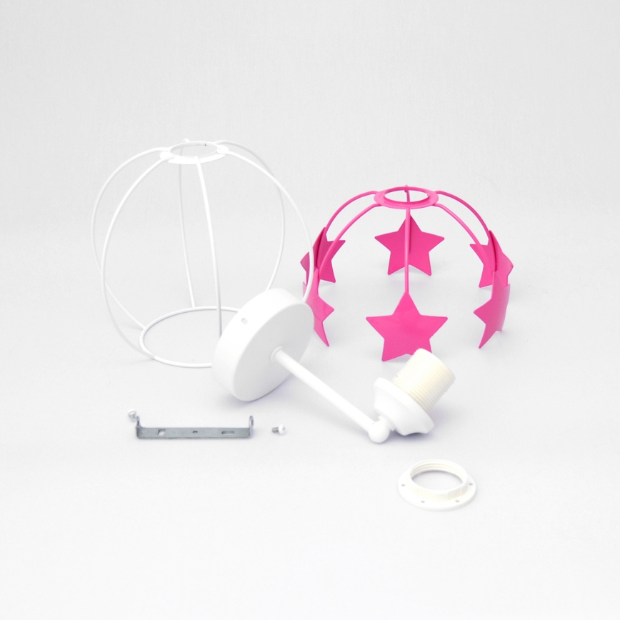 Children's wall lamp STARS 1xE27/15W/230V pink/white