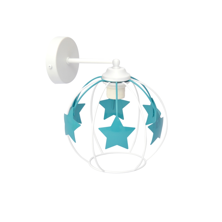 Children's wall lamp STARS 1xE27/15W/230V turquoise/white