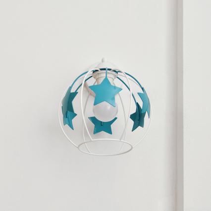 Children's wall lamp STARS 1xE27/15W/230V turquoise/white
