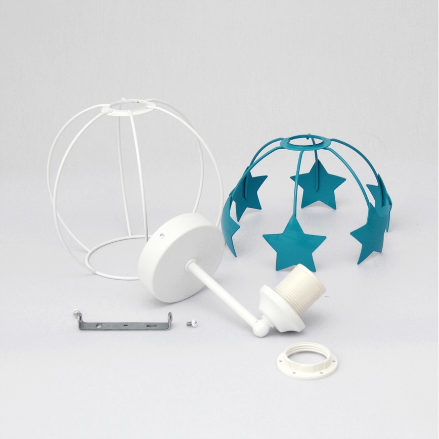 Children's wall lamp STARS 1xE27/15W/230V turquoise/white