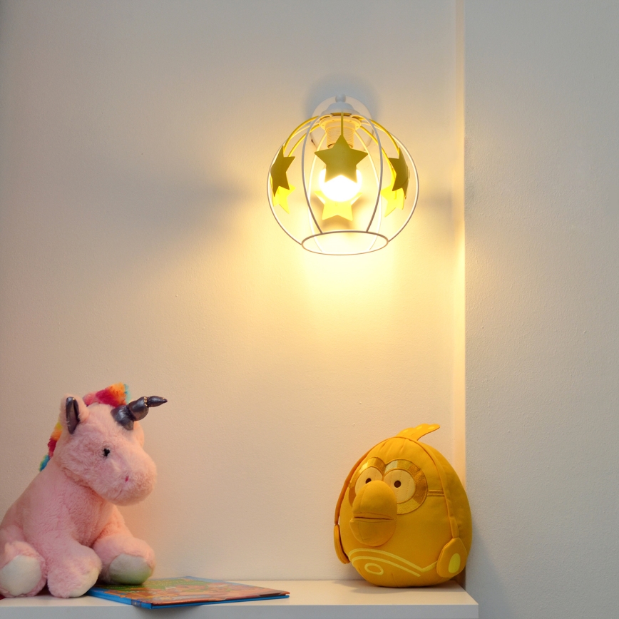 Children's wall lamp STARS 1xE27/15W/230V yellow/white