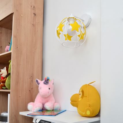 Children's wall lamp STARS 1xE27/15W/230V yellow/white