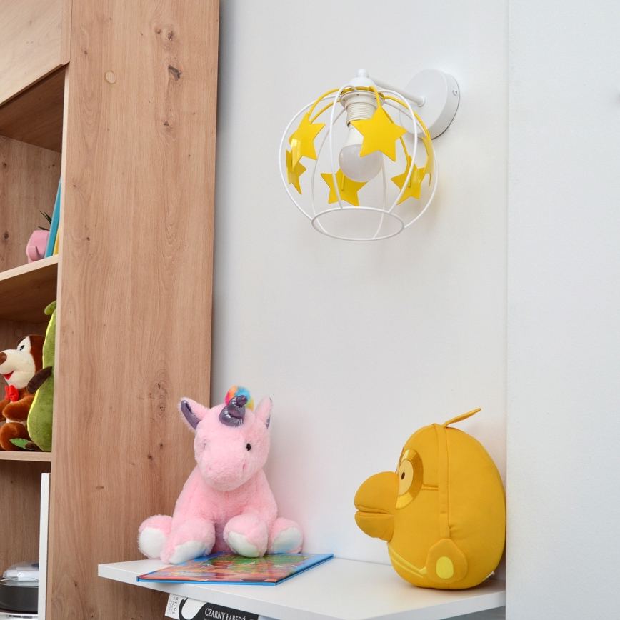 Children's wall lamp STARS 1xE27/15W/230V yellow/white