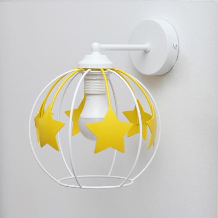Children's wall lamp STARS 1xE27/15W/230V yellow/white