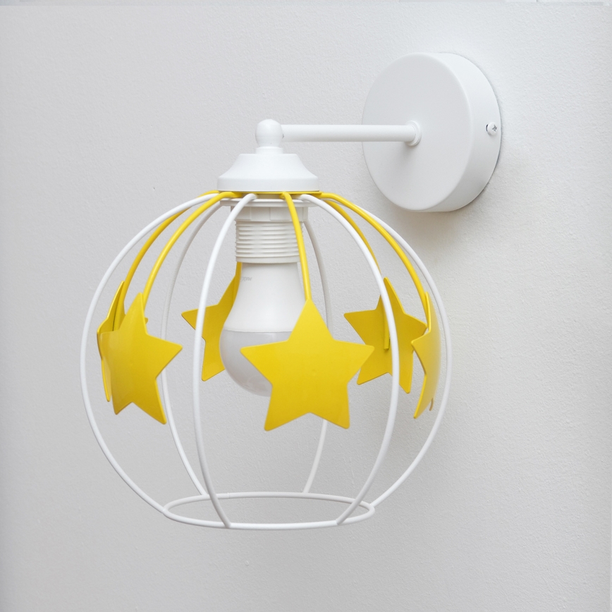 Children's wall lamp STARS 1xE27/15W/230V yellow/white