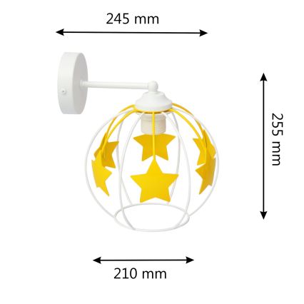 Children's wall lamp STARS 1xE27/15W/230V yellow/white