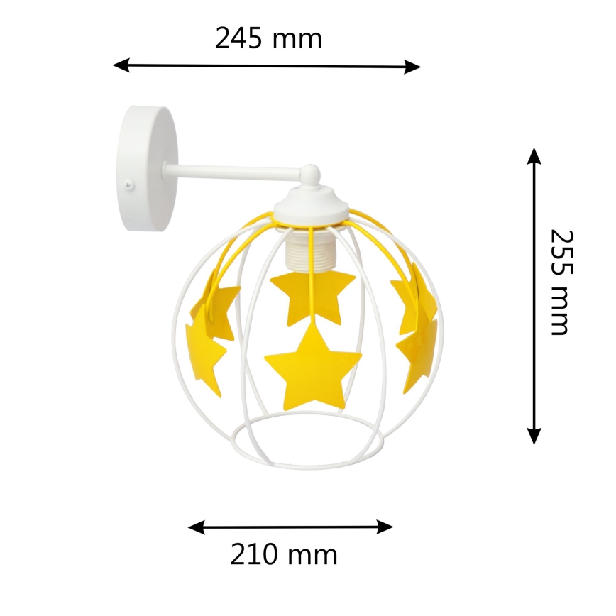 Children's wall lamp STARS 1xE27/15W/230V yellow/white