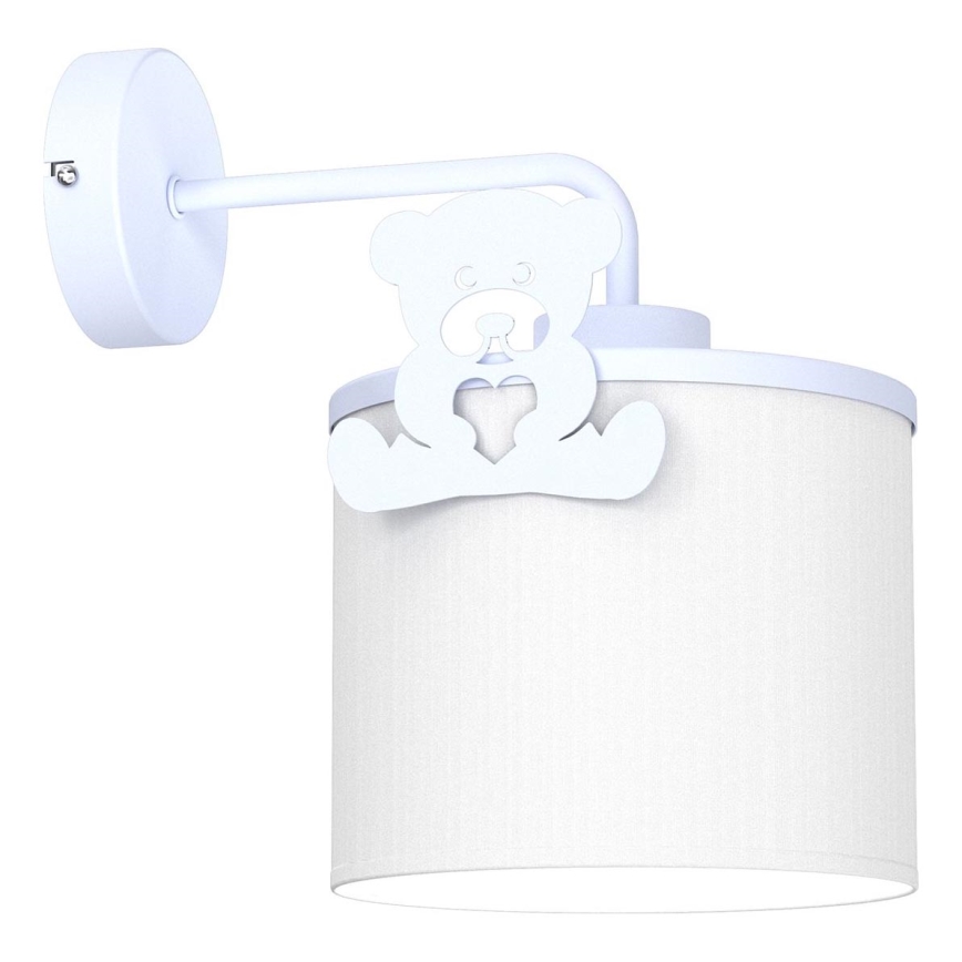 Children's wall lamp SWEET 1xE27/15W/230V white/blue/little bear