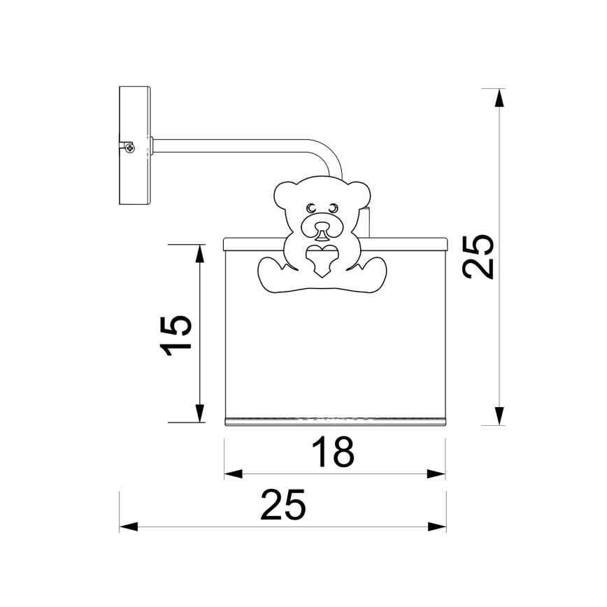 Children's wall lamp SWEET 1xE27/15W/230V white/blue/little bear