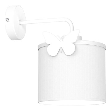 Children's wall lamp SWEET 1xE27/15W/230V white/butterfly