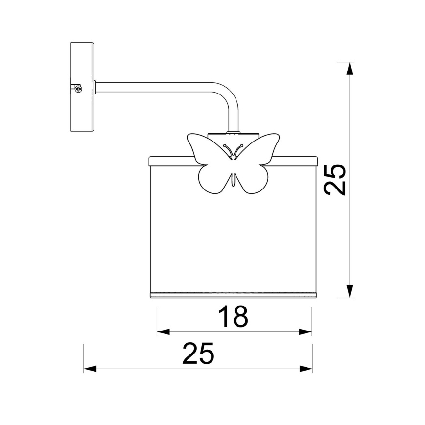 Children's wall lamp SWEET 1xE27/15W/230V white/butterfly