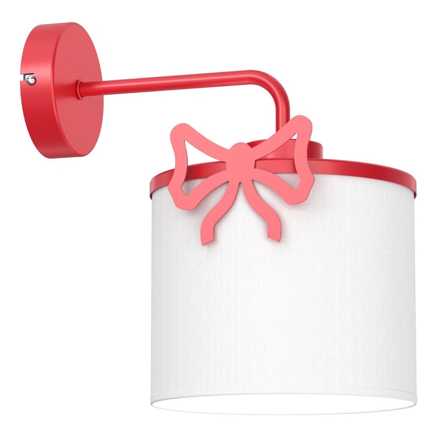 Children's wall lamp SWEET 1xE27/15W/230V white/red/bow