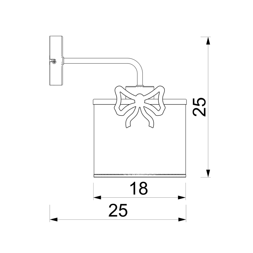 Children's wall lamp SWEET 1xE27/15W/230V white/red/bow