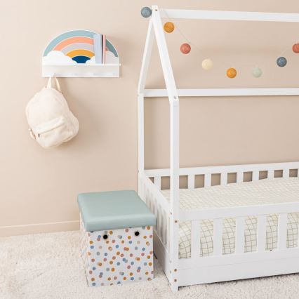 Children's wall shelf with hangers rainbow/colorful