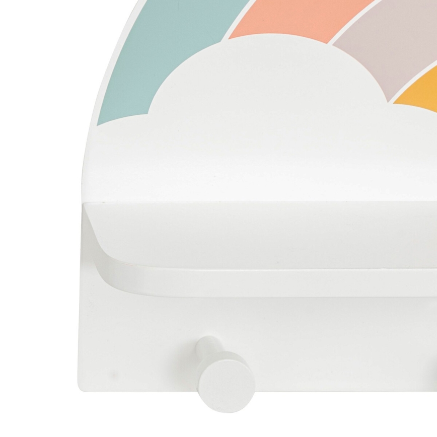 Children's wall shelf with hangers rainbow/colorful