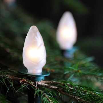 Christmas chain CONE 12xE10/10,7m white, Made in Europe