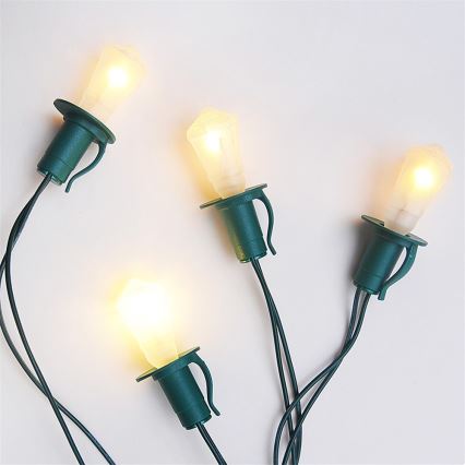 Christmas chain LANTERN 12xE10/10,7m white, Made in Europe