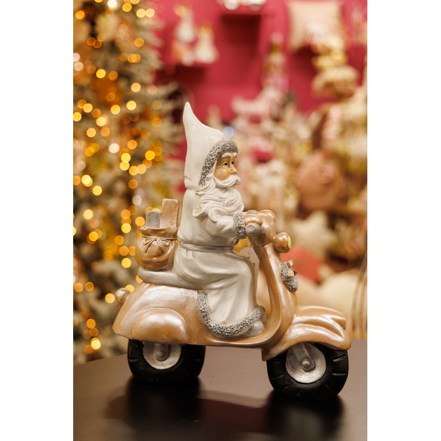 Christmas decoration 33 cm Santa with a motorcycle