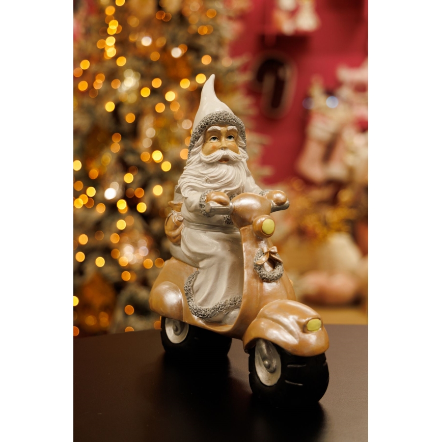 Christmas decoration 33 cm Santa with a motorcycle