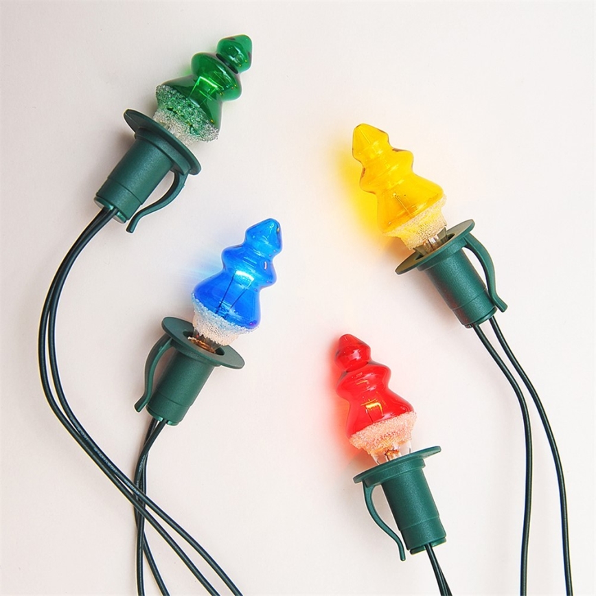Christmas light chain TREE 12xE10 10.7 m multicolor, Made in the Czech Republic