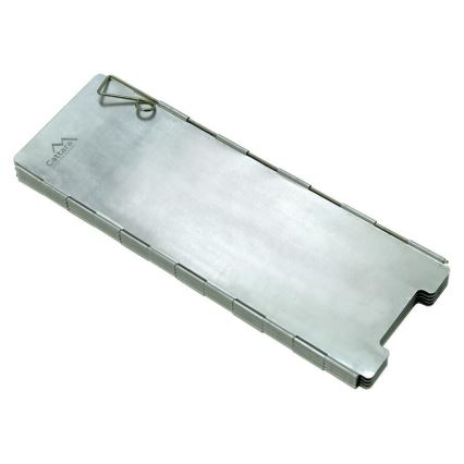Matte Chrome Stove Windscreen, 24x67 cm