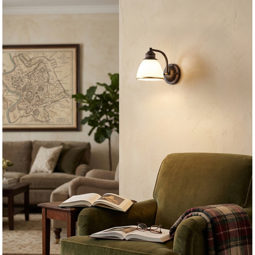 CLAIR Wall Lamp 1xE27/40W/230V Brown/Gold