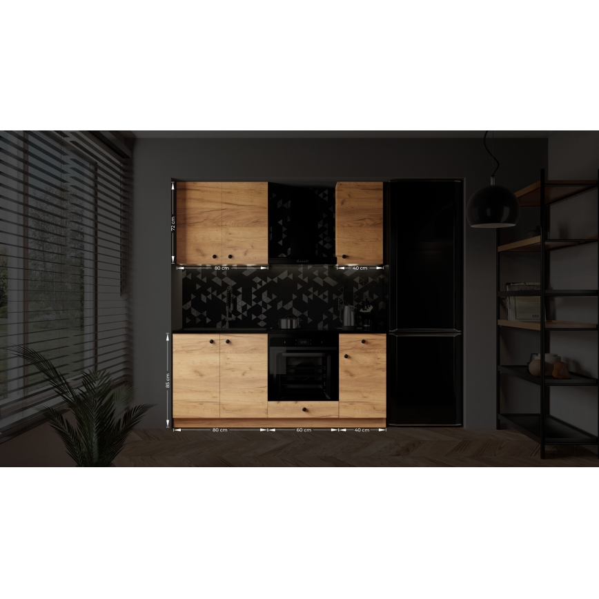 CLAIRE 180 cm Kitchen Unit, Craft Oak