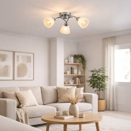 CLARA Flush-Mount Chandelier 3xE27/15W/230V Polished Chrome