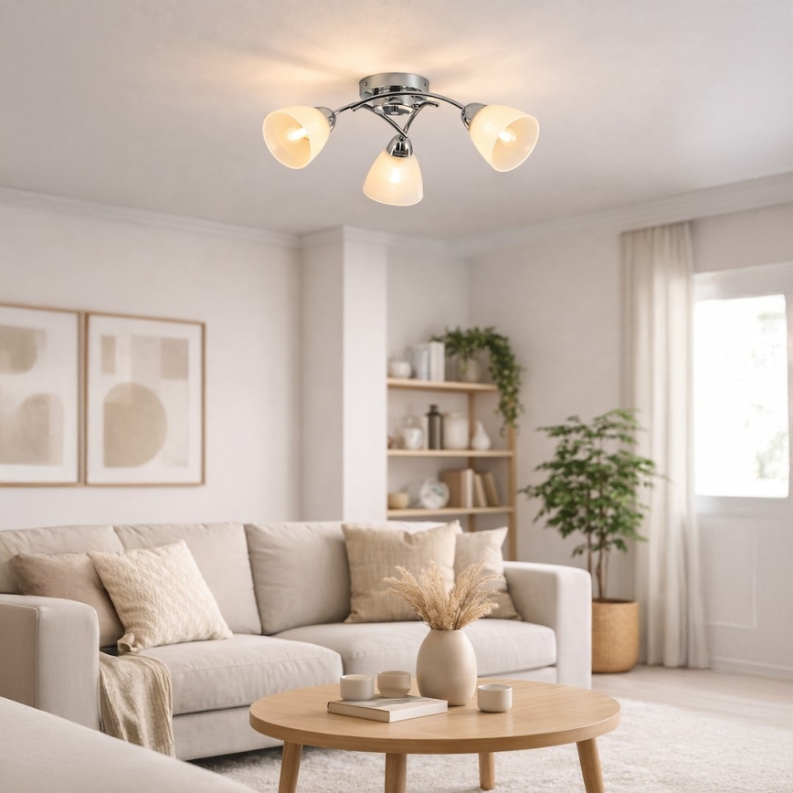 CLARA Flush-Mount Chandelier 3xE27/15W/230V Polished Chrome