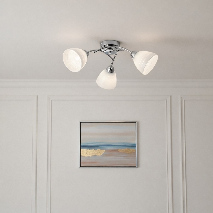 CLARA Flush-Mount Chandelier 3xE27/15W/230V Polished Chrome