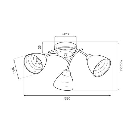 CLARA Flush-Mount Chandelier 3xE27/15W/230V Polished Chrome