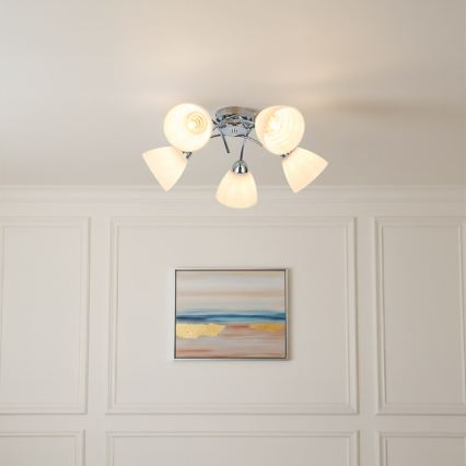 CLARA Flush-Mount Chandelier 5xE27/15W/230V, Polished Chrome