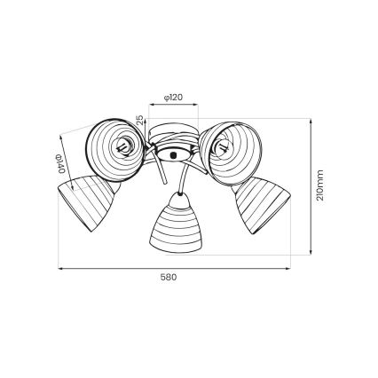 CLARA Flush-Mount Chandelier 5xE27/15W/230V, Polished Chrome