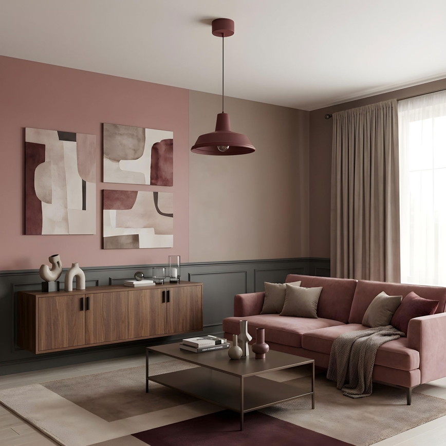 CLASS Cord Pendant 1xE27/15W/230V Burgundy