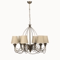 CLASSIC Chain-Hung Chandelier 6xE14/40W/230V, Bronze/Beige
