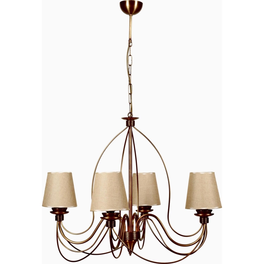 Classic Chain Pendant 4xE14/40W/230V bronze/beige