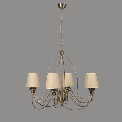 Classic Chain Pendant 4xE14/40W/230V bronze/beige