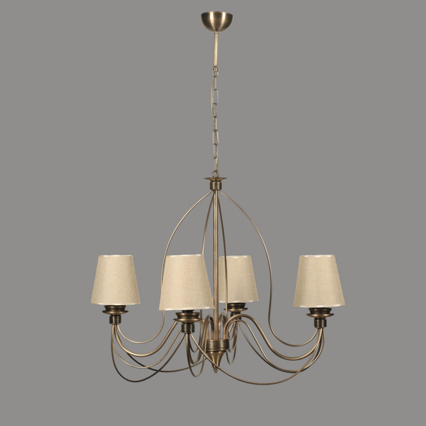 Classic Chain Pendant 4xE14/40W/230V bronze/beige