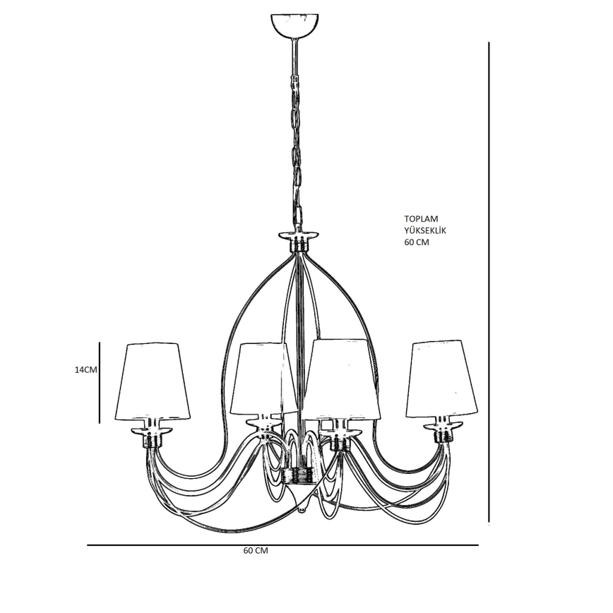 Classic Chain Pendant 4xE14/40W/230V bronze/beige