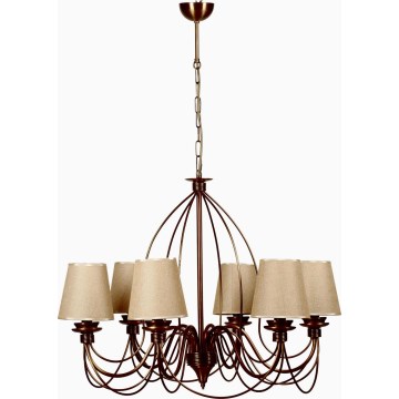 Classic Chandelier 6xE14/40W/230V bronze/beige